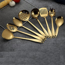 Gold Titanium Stainless Steel Cooking Tool Spoon Spatula Cooker Kitchen Tool Spatula Spoon Kitchenware Kit Utensils All