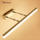 Led simples e moderno à prova d'água anti-neblina retrátil espelho farol penteadeira banheiro espelho armário lâmpada arandela