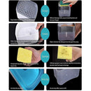 Dispensador de sabão automático com suporte de esponja para cozinha, recipiente de sabão recarregável com dreno, ferramenta de limpeza conveniente