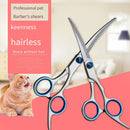 Stainless Steel Pet Scissors Dogs Shears Dog Grooming Scissors Safety Round Head Pet Hair Cutting Scissors Curved Scissors