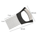 Agulha de cebola em aço inoxidável, garfo, fatiador de vegetais, frutas, cortador de tomate, suporte de corte, acessório de cozinha, ferramenta