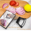 Agulha de cebola em aço inoxidável, garfo, fatiador de vegetais, frutas, cortador de tomate, suporte de corte, acessório de cozinha, ferramenta