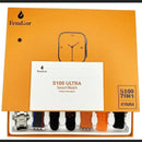 Smartwatch S100 ultra smartwatch 7 pulseiras de relógio 2.2hd amoled tela circular monitoramento ecg reloj inteligente com caso protetor