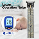 Máquina de cortar cabelo elétrica vintage t9, barbeador profissional masculino recarregável, aparador de barbeiro para homens, buda dragão