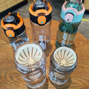 Copo de plástico masculino e feminino esportes garrafa de água beber direto chá partição garrafa de agua