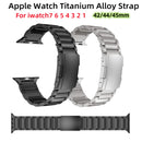 Luxo 44 45 49mm pulseira de liga de titânio para iwatch ultra fashion banda de metal apple watch series7 6 5 4 3 acessórios