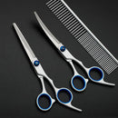 Stainless Steel Pet Scissors Dogs Shears Dog Grooming Scissors Safety Round Head Pet Hair Cutting Scissors Curved Scissors