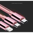 3 in 1Cabo de Carregamento Rápido Retrátil 3 em 1 3A para Android / Micro Tipo-C Universal / Dados