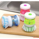 2 Em 1 Escova De Limpeza De Cozinha Com Dispensador De Sabão Líquido Lavadora De Louça