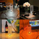 Luminária de mesa de cristal LED com três cores de luz: branco, amarelo e amarelo claro, projetor com interface USB