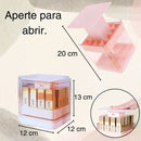 Caixa Organizadora Porta 12 Batons e Esmalte Batom Rimel Penteadeira Banheiro Cosméticos maquiagem salão de beleza