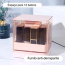 Caixa Organizadora Porta 12 Batons e Esmalte Batom Rimel Penteadeira Banheiro Cosméticos maquiagem salão de beleza